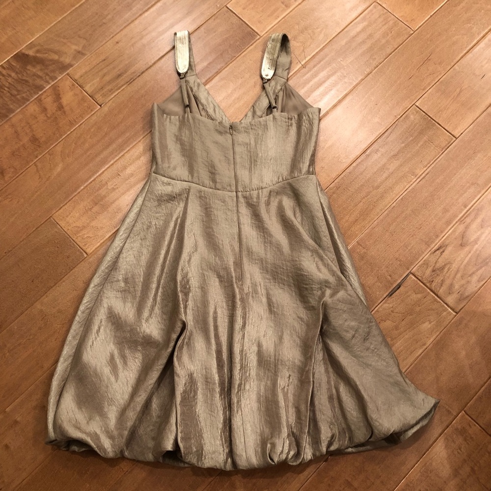 BCBG Maxazria Women’s Gold Mini Evening Dress Size 4 - Picture 6 of 8